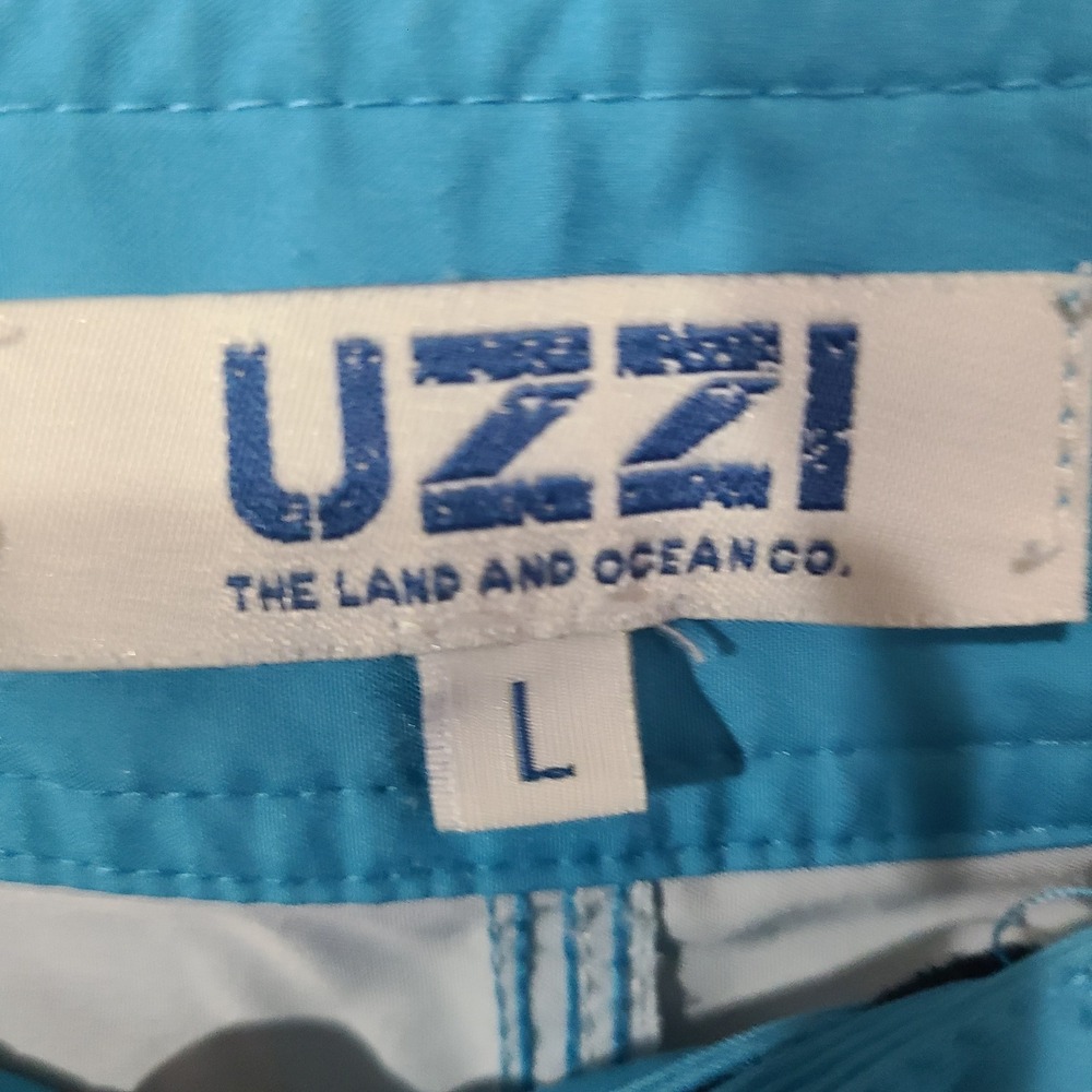UZZI Mens Swim Trunks Board Shorts Palm Tree‎ Surf Van Graphic Blue Size L - Picture 4 of 8